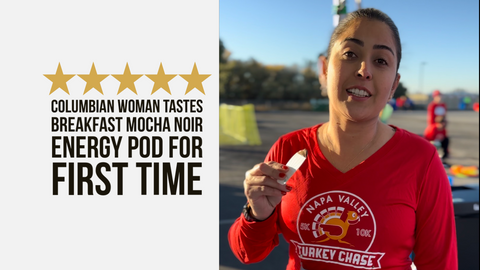 Columbian Woman Tries Breakfast Mocha Noir Energy Pod for the First Time
