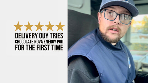 Delivery Driver Tastes Energy Pods for the First Time, Candid Video Reaction