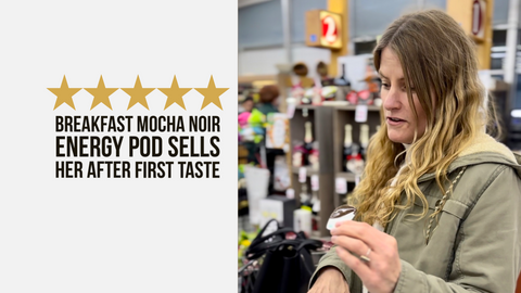 She Tries Breakfast Mocha Noir Energy Pod for the First Time and Buys on the Spot!